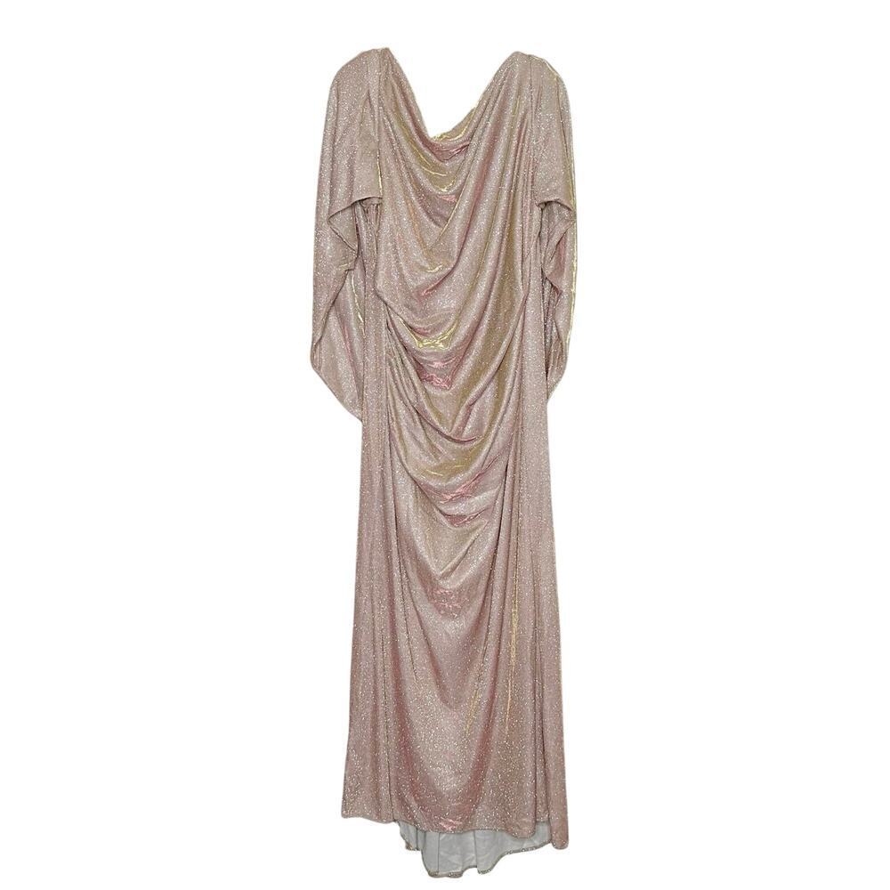 NWT Betsy & Adam Gracie Long Glitter Galaxy Cowl Neck Back Dress Pink Size 22W - Picture 3 of 8